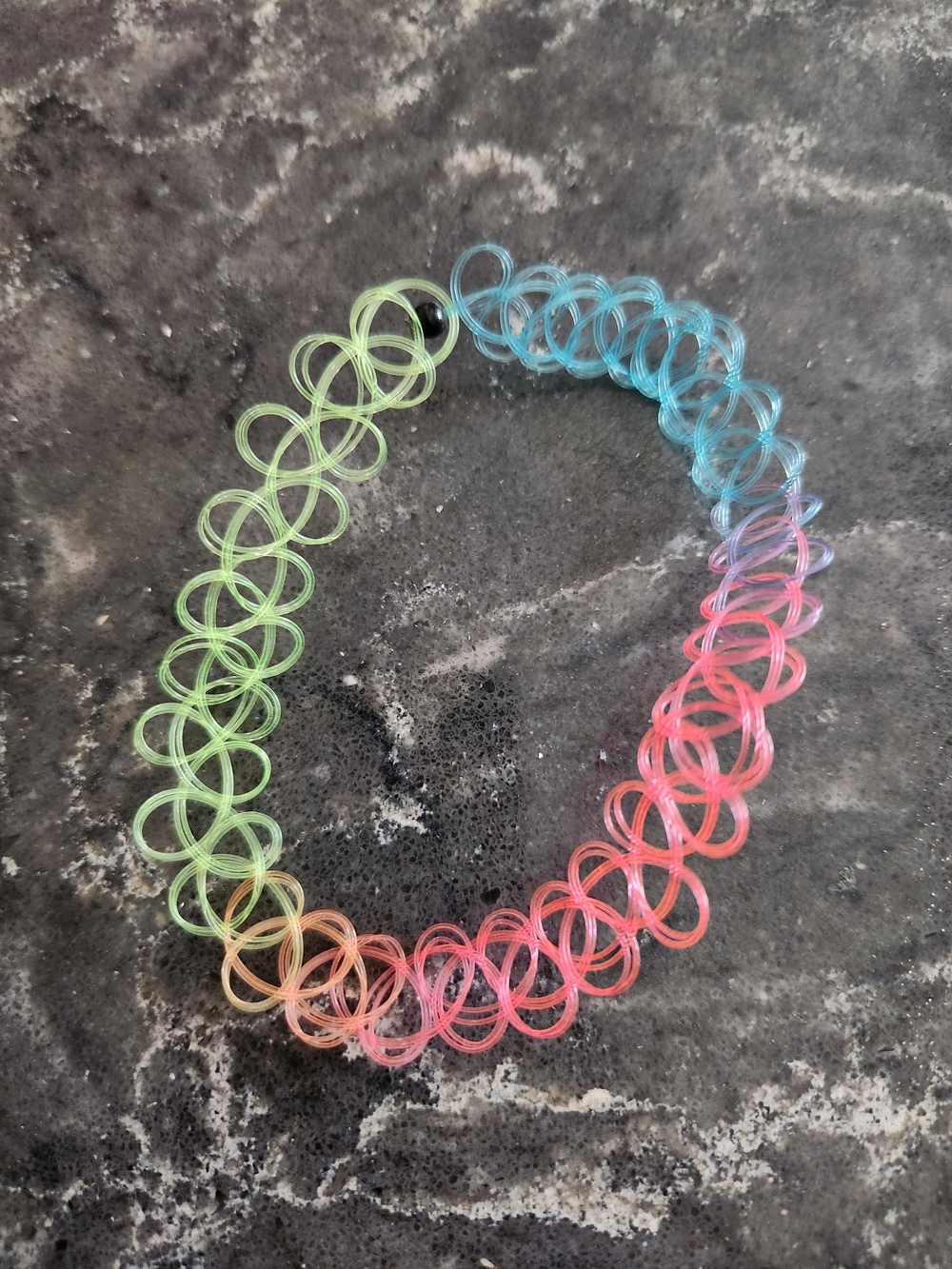Multicolor Rainbow Stretch Choker Necklace